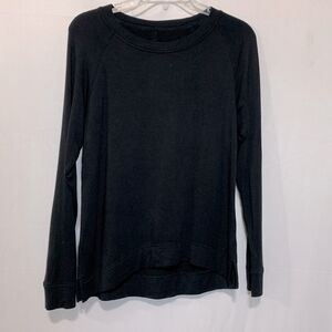 LOU & Grey scoop neck knit top raglan long sleeves hi-lo hemline women’s size S